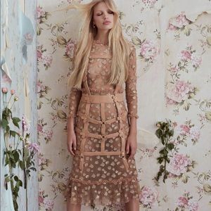 For Love & Lemons Garden Tulle Midi Dress